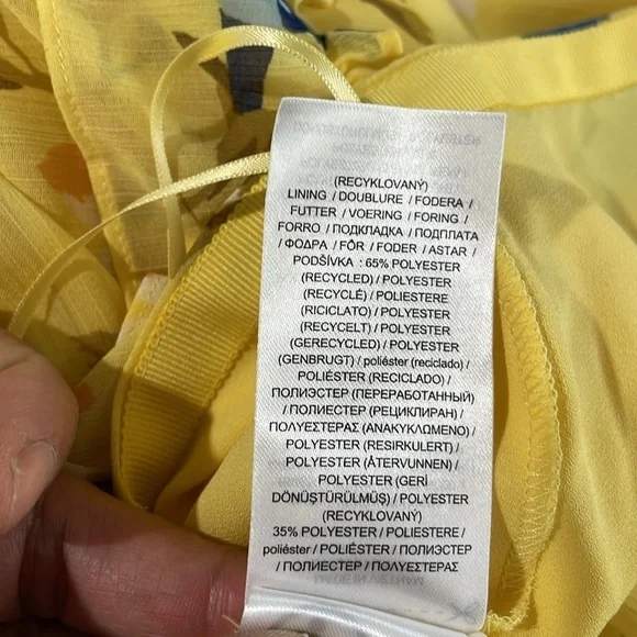 NEW Lauren Ralph Lauren Womens 8 Ruffled Mini skirt Yellow H695 - Picture 7 of 9